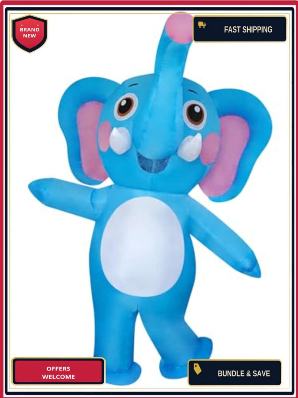 Inflatable Elephant Costume 100% Polyester Adult One Size Halloween Cosplay
